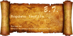 Bogdanu Teofila névjegykártya